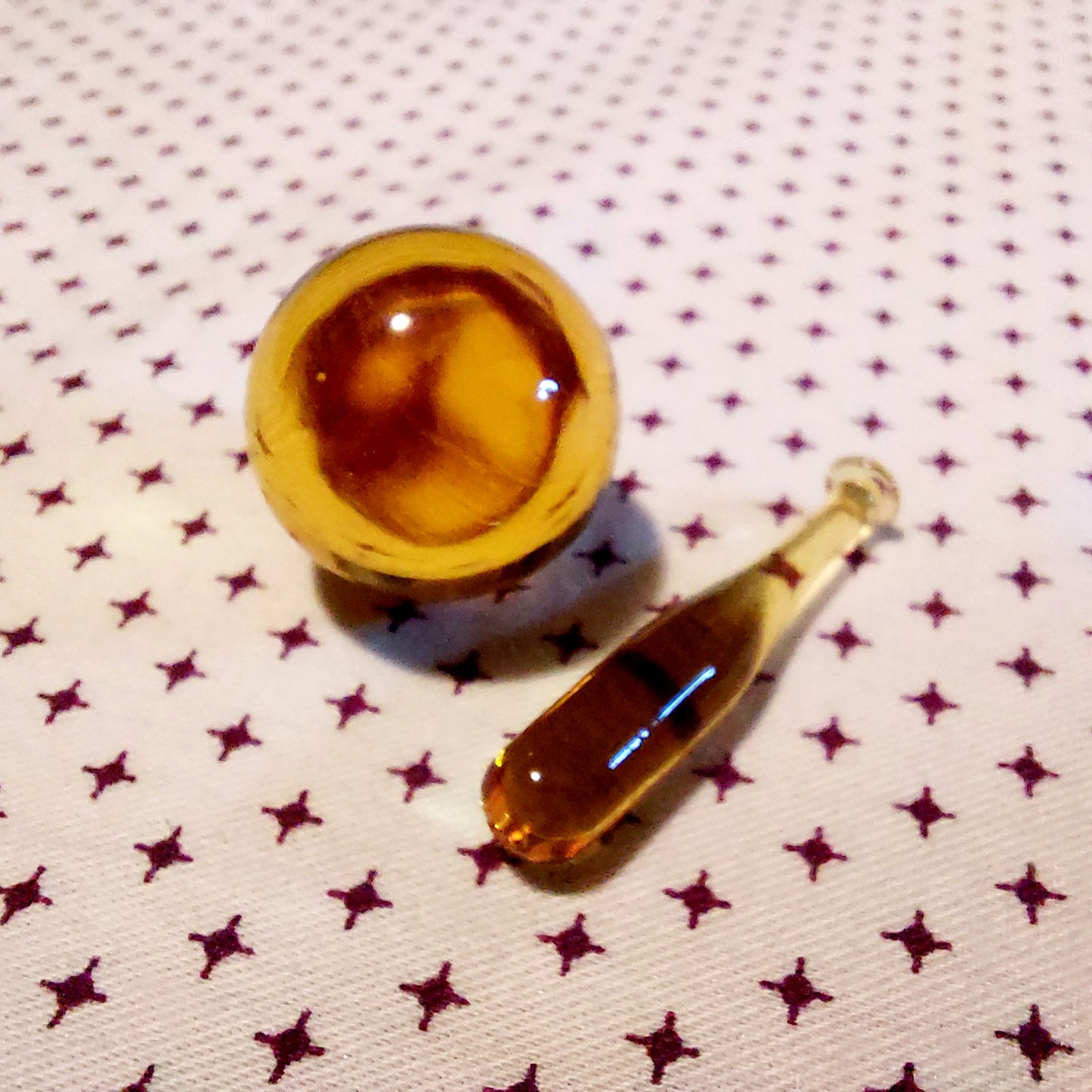 Marble & Baseball Pillar set - Amber & Pink