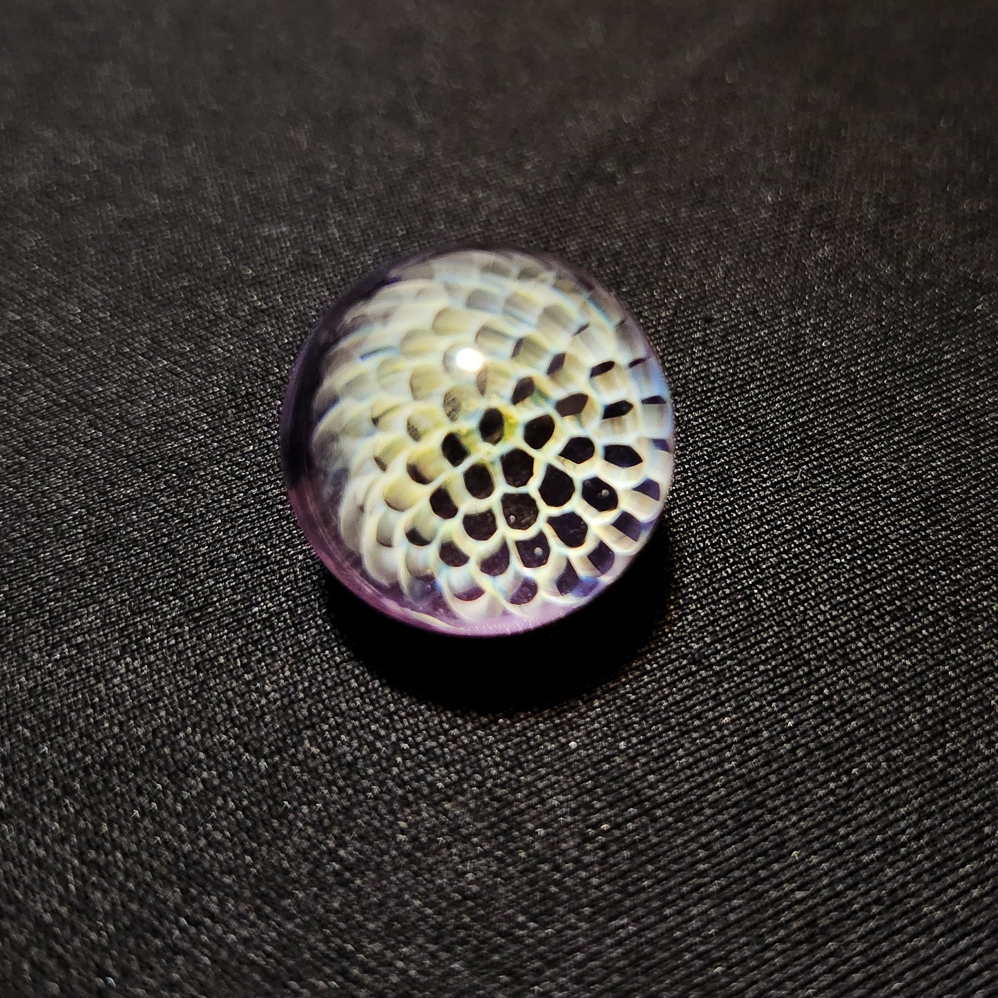 Honeycomb Marbles - 22mm purple & amber