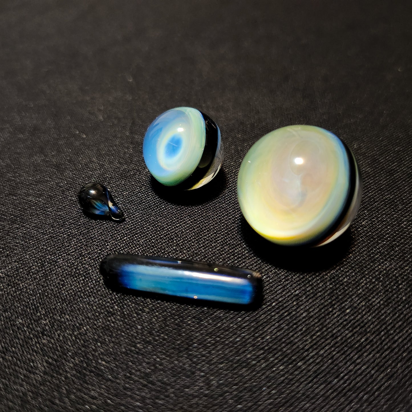Galactic marble/pillar/pearl Set (Guya Glass) - 1 set only
