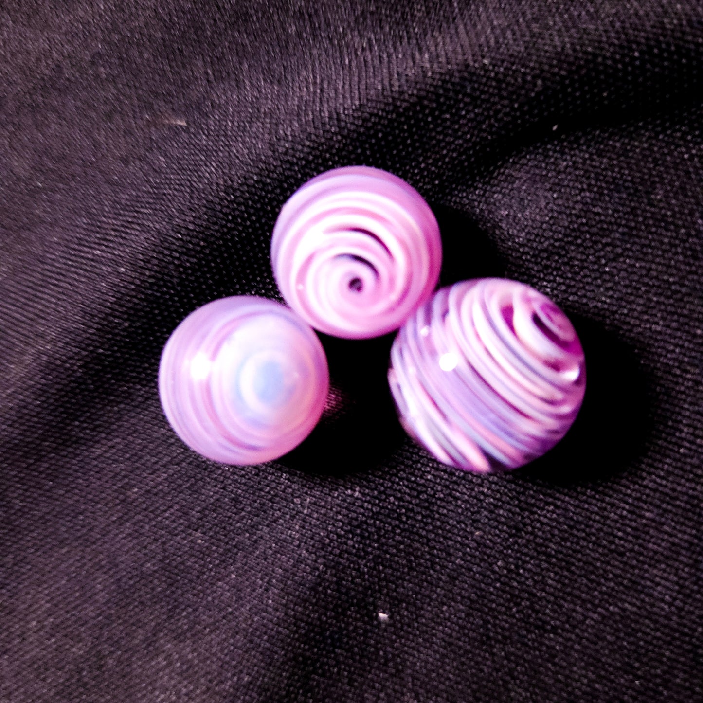 Purple spiral marbles & valves (Guya Glass) - Ltd stock