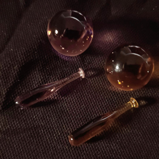 Marble & Baseball Pillar set - Amber & Pink