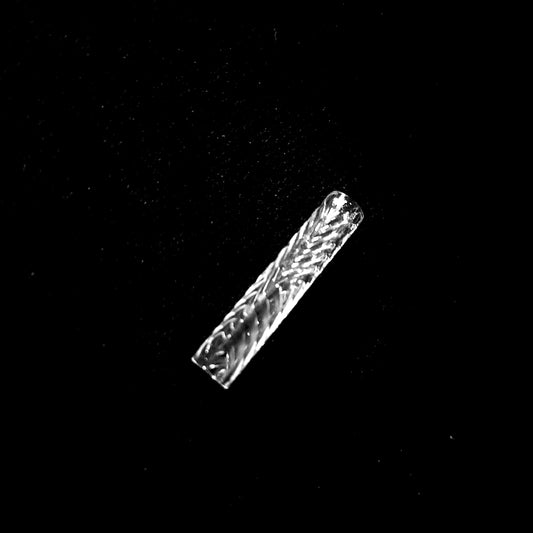 Quartz hollow Pillar - Leaf Pattern 6x30mm