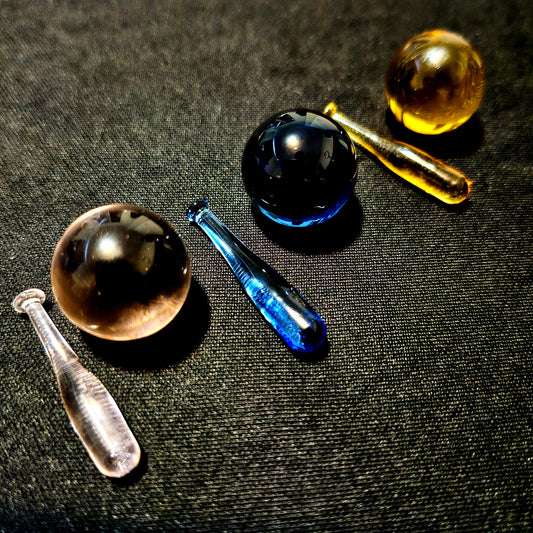 Marble & Baseball Pillar set - Amber/Pink/Blue