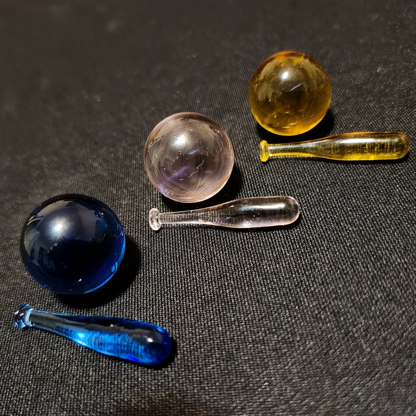 Marble & Baseball Pillar set - Amber/Pink/Blue