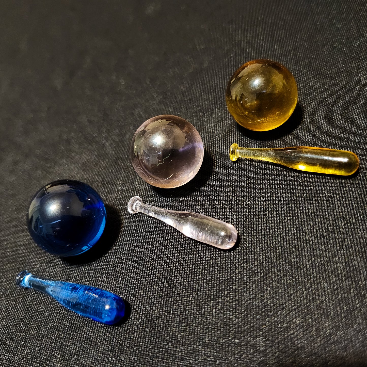 Marble & Baseball Pillar set - Amber/Pink/Blue
