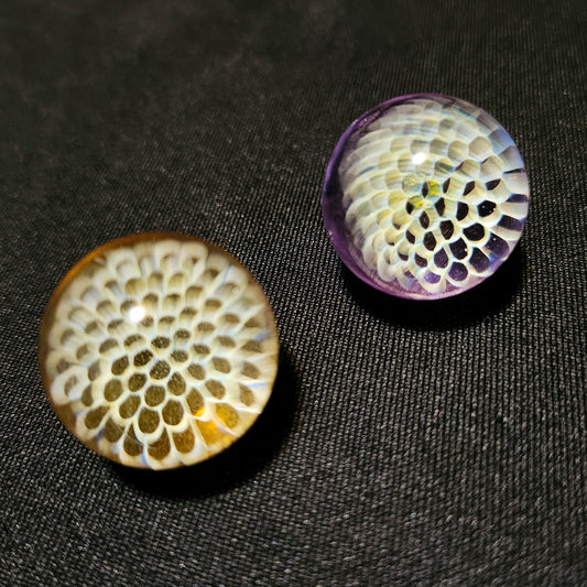 Honeycomb Marbles - 22mm purple & amber