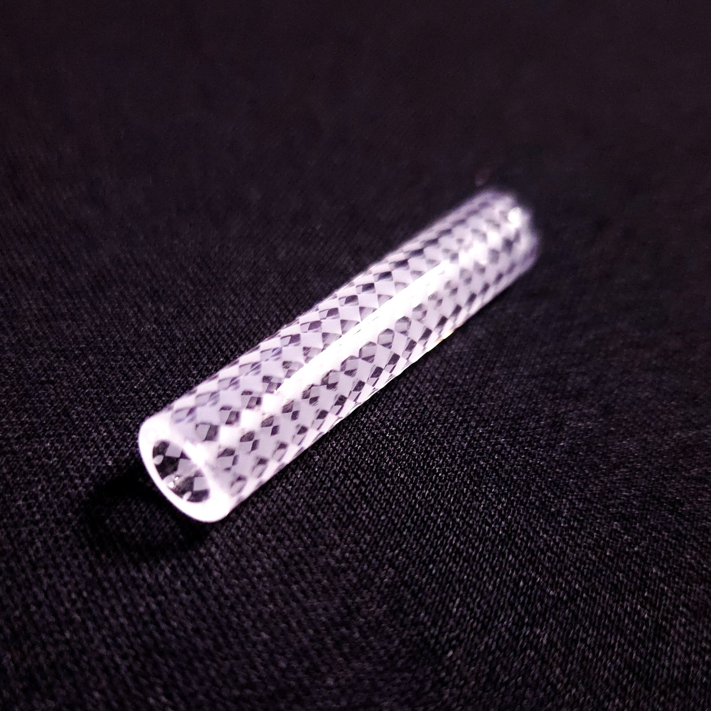 Quartz hollow Pillar -Checkered 8x40mm