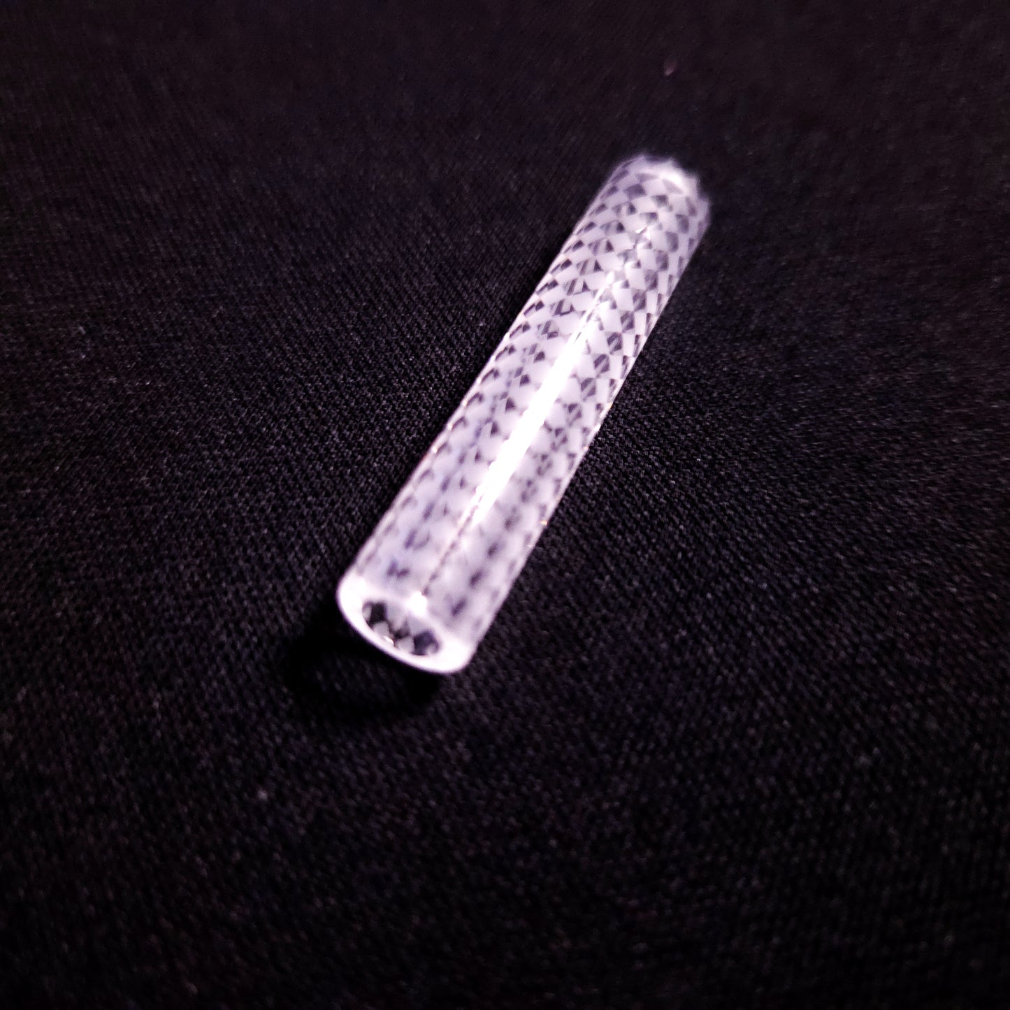 Quartz hollow Pillar -Checkered 8x40mm