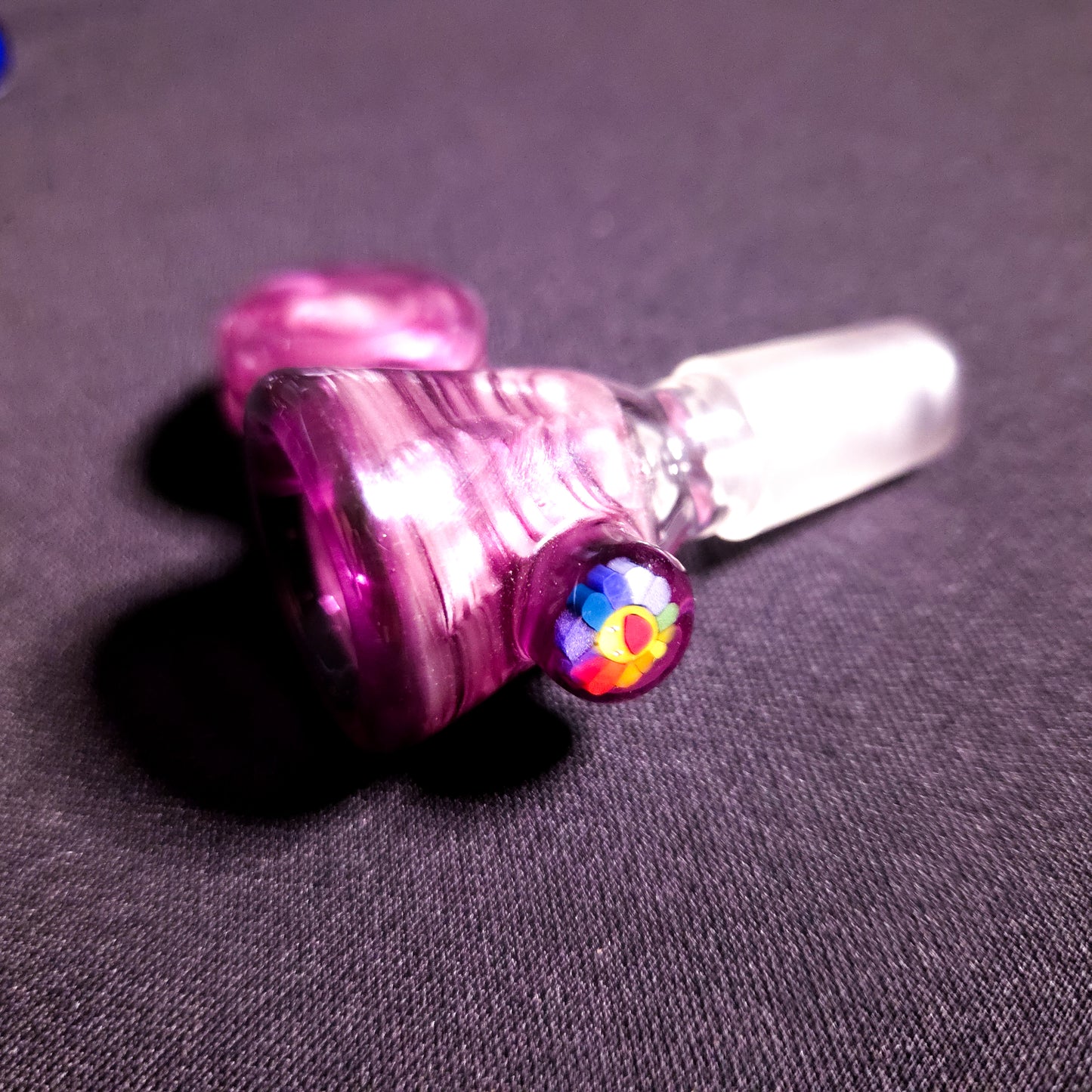 Purple Flower Millie Bowl 14mm (Guya Glass) - 1 piece only