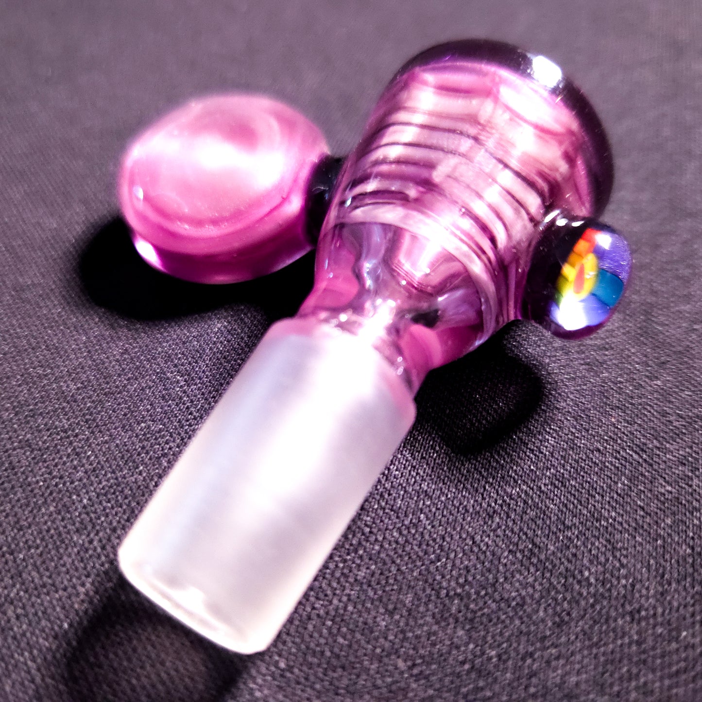 Purple Flower Millie Bowl 14mm (Guya Glass) - 1 piece only