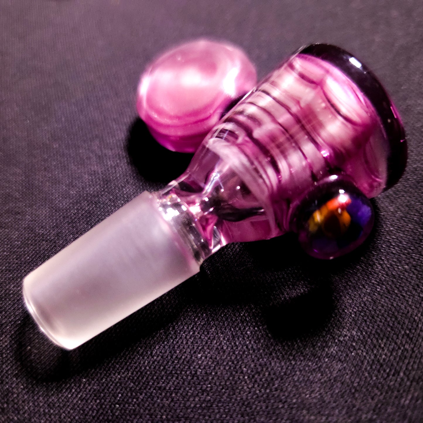 Purple Flower Millie Bowl 14mm (Guya Glass) - 1 piece only