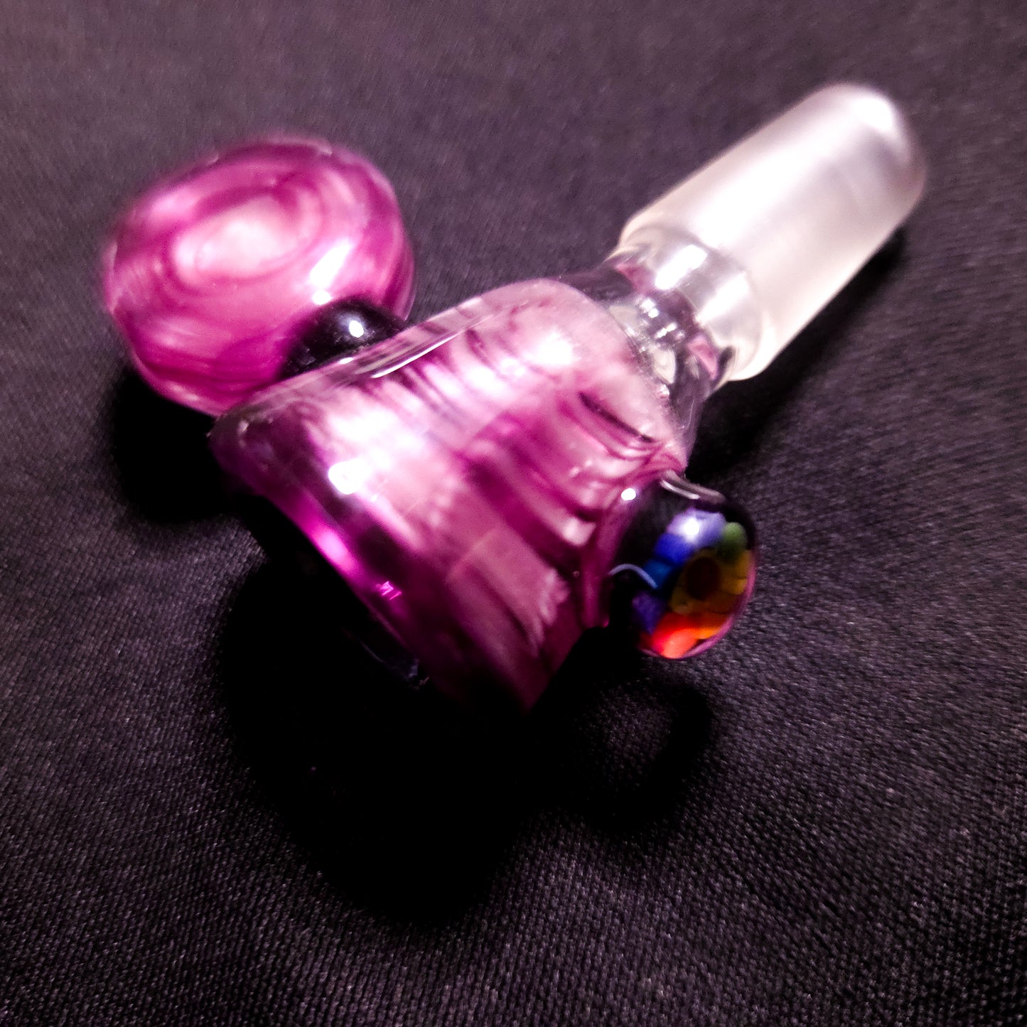 Purple Flower Millie Bowl 14mm (Guya Glass) - 1 piece only